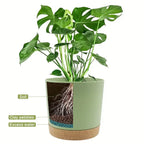 Plant Pot, 2 Pack Planters for Indoor Plants with Drainage Holes & Saucer, Outdoor Flower Pots Home Garden Modern Decor