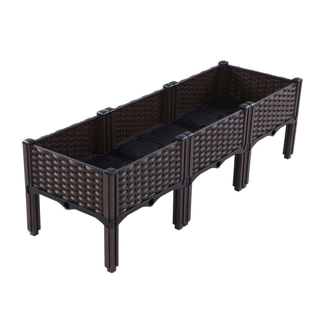 Plastic Raised Garden Bed with Legs Raised Planter Box Elevated Planting Container for Gardening Vegetables Fruits Flowers