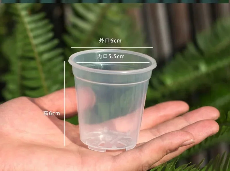 5pcs Home Garden Round Planter Pot Orchid Nursery Container Planter Container Transparent Orchid Container Round Starting Pot