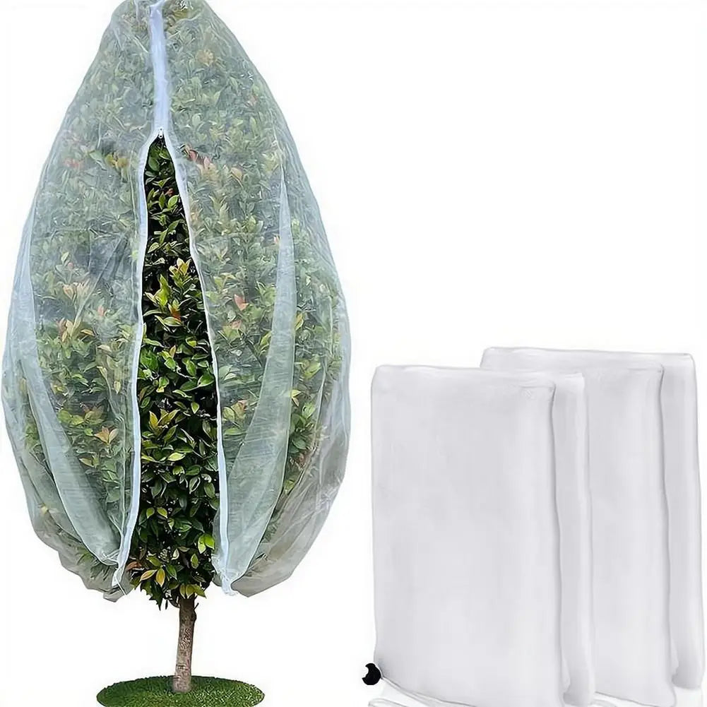 Insect Netting Cover for Plants with Zipper & Drawstring Breathable Anti-Bug Mesh for Garden Vegetables, Trees & Potted Plants