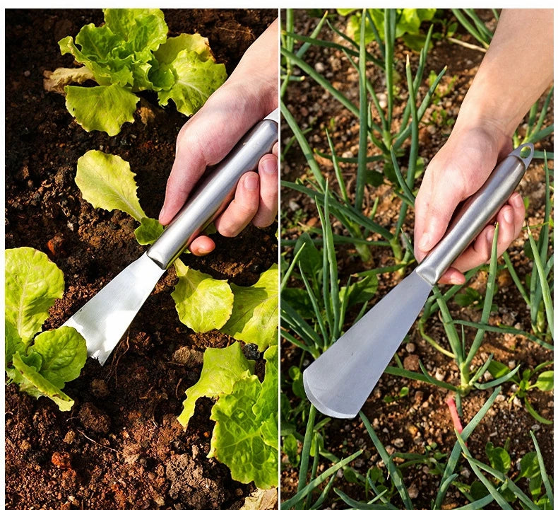 Multifunctional Garden Shovel Thickened Steel Weeding Hoe for Digging Wild Vegetables Planting Flowers Soil Cultivation