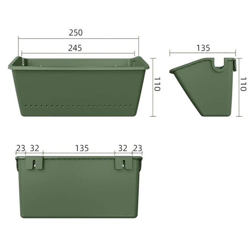 1PC Hanging Garden Plant Wall Flower Pot Container Wall Hanging Vertical Green wall-mounted Plastic Planting Box Home Decor