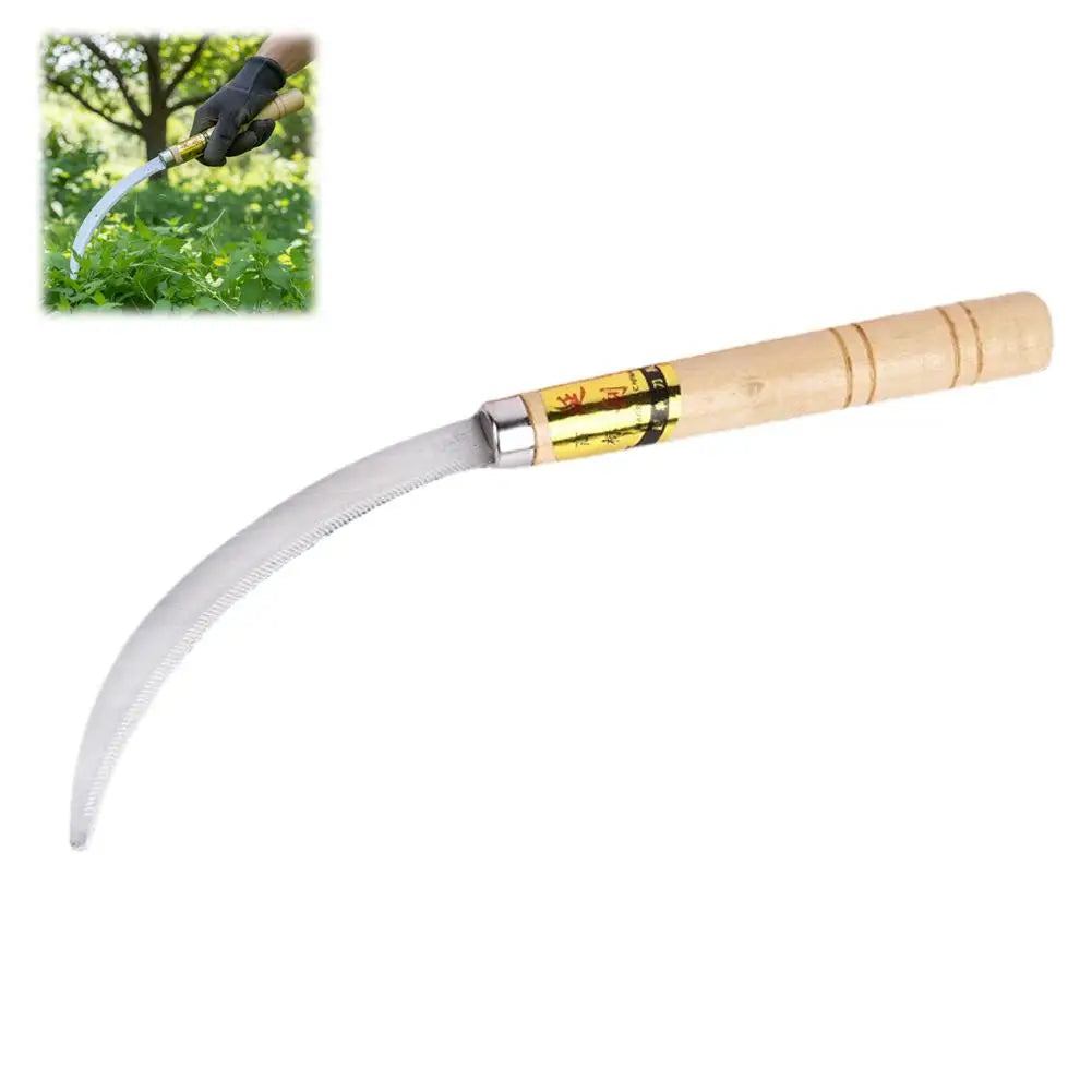 Home Garden Weeding Sickle Sharp Stainless Steel Mowing Tool with Non-Slip Handle for Gardening Weeding & Harvesting