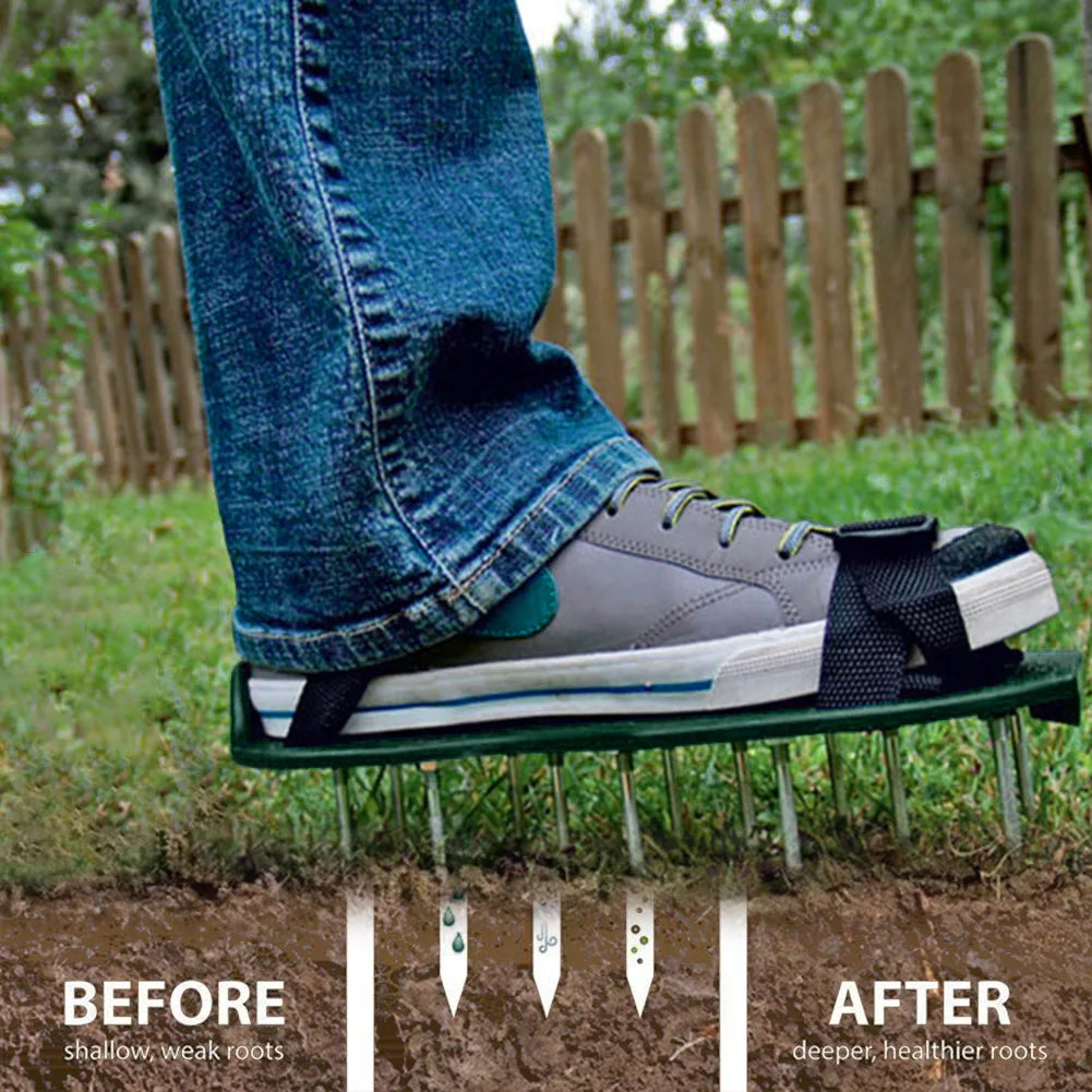 30cm Gardening Walking Garden Yard Grass Cultivator Scarification Aerator Nail Shoes Multi-functional Practical Durable Tools