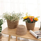 1Pcs Mini/S/M/L Grass Woven Flowerpot For Garden Terraces Small Plant Flower Basket Seedling Containers Planter Basket