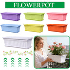 Rectangular Plastic Flower Pot Garden Planter Vegetable Planting Container for Home Patio Balcony Decoration