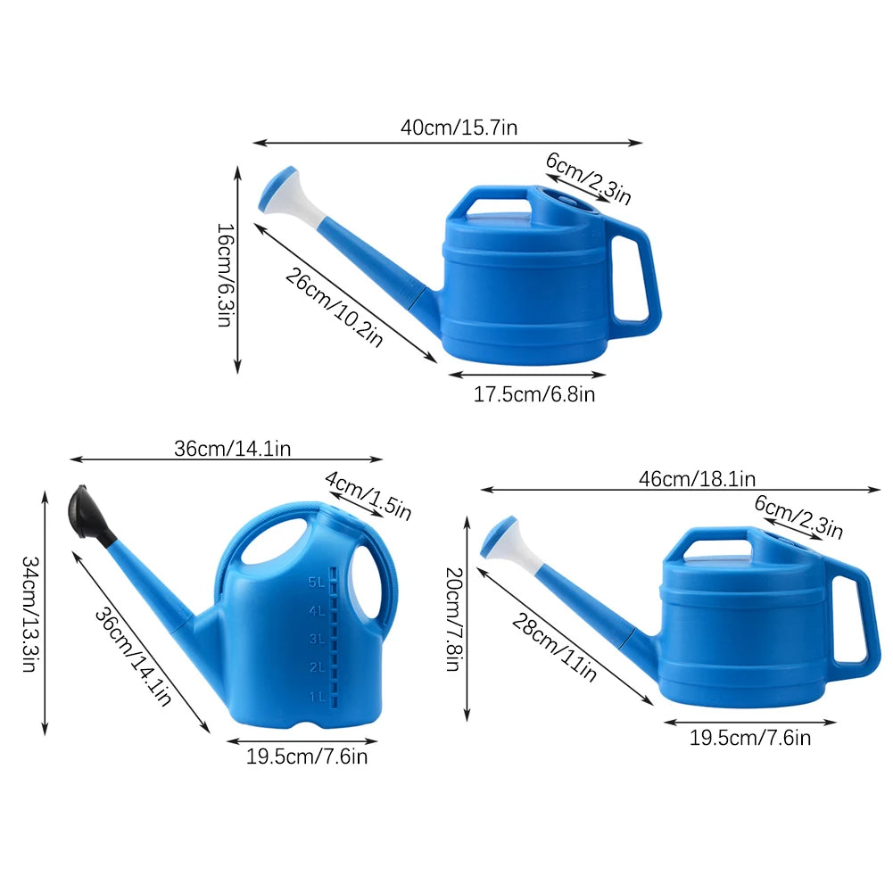 Long Spout Watering Pot For Garden With Sprinkler Head Comfort Grip Watering Kettle Lightweight Large Water Can For Garden