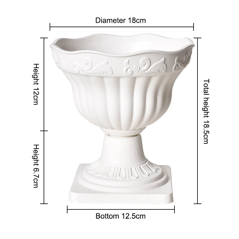 1pcs Large Outdoor Planter Roman Column Flower Pot Planting Pots Balcony Household White Plastic Porch Decor Flowerpot
