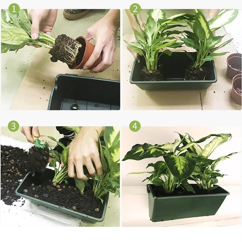1PC Hanging Garden Plant Wall Flower Pot Container Wall Hanging Vertical Green wall-mounted Plastic Planting Box Home Decor