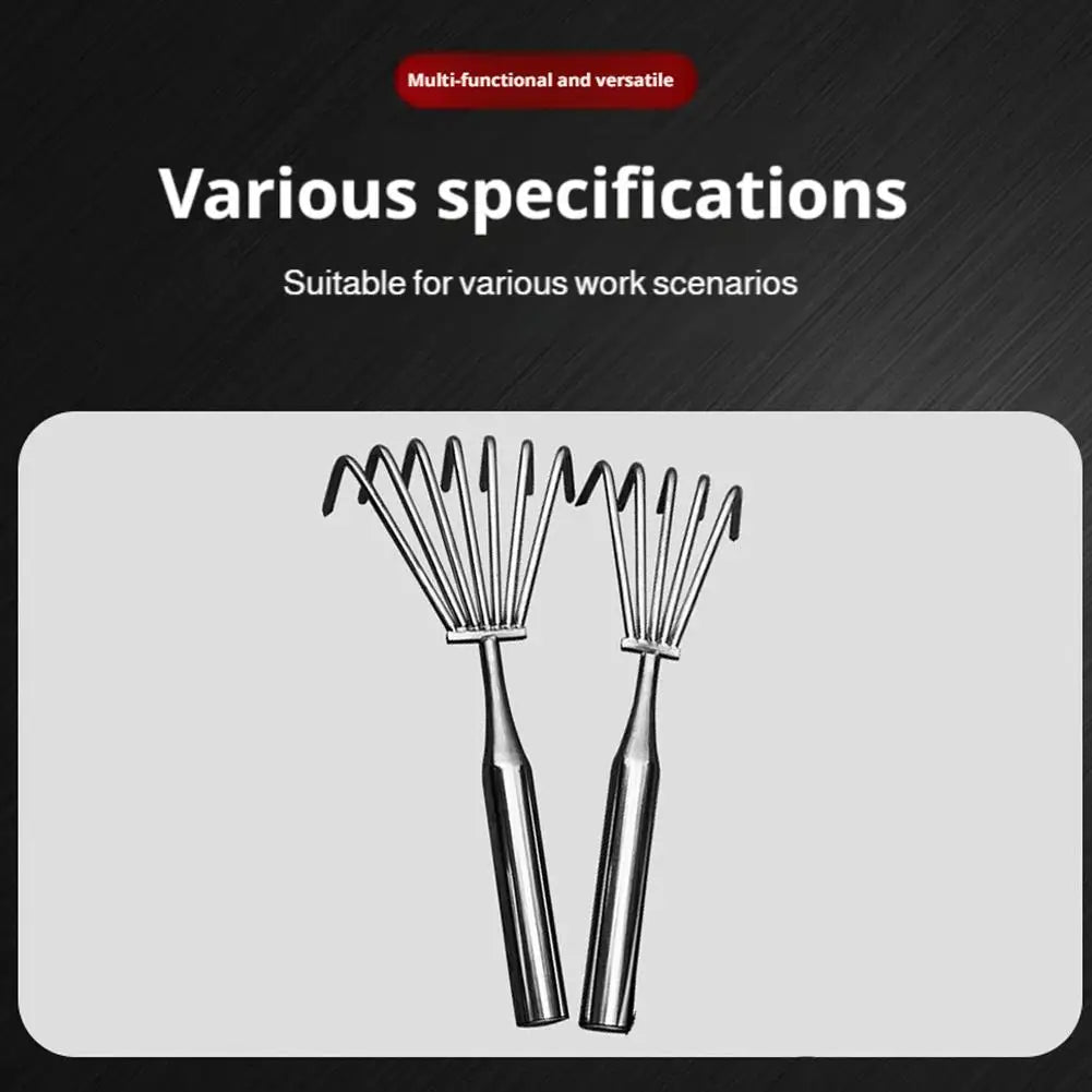 Garden Stainless Steel Hand Rake Manual Integrated Small Leaf Rakes Gardening Tool Multi-Claw Soil Rake For Planting Vegetable
