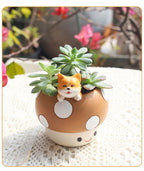 Creative Mushroom Succulents Plant Pot, Cute Animal Flower Pots, Decorative Planter Containers Home Desktop Office Decor