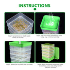 Stackable Sprouter Kit  Plant Grow Trays Easy To Observe Plastic Multipurpose Long Lifespan Space Saving for Bean Sprouts