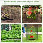 15Pcs Plants Protector Cages 35x35cm Mesh Plants Cage Covers with Ties and Pegs Rustproof Plants Cloche Garden Accessories