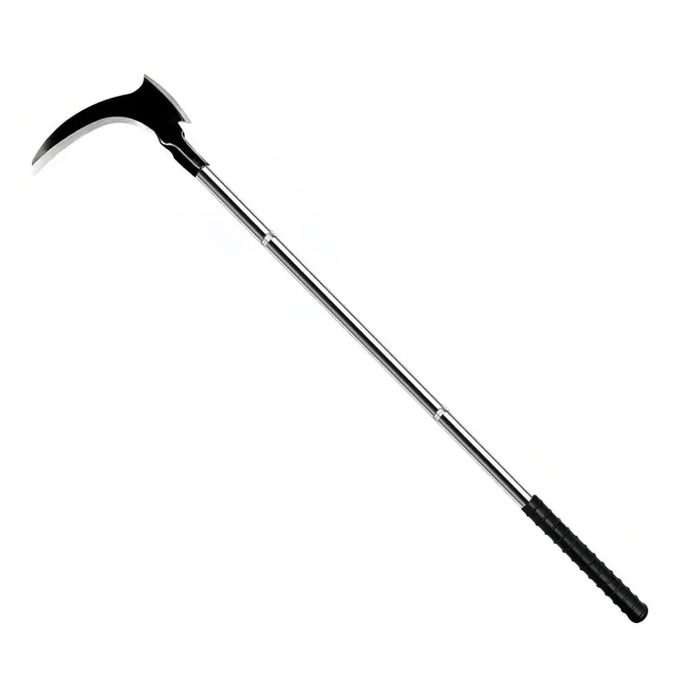 Sickle Weeding Tool Long Handle Manual Weeder with Double Blade Head Garden Hand Tool for Weeding Farm Harvesting Clearing Vines