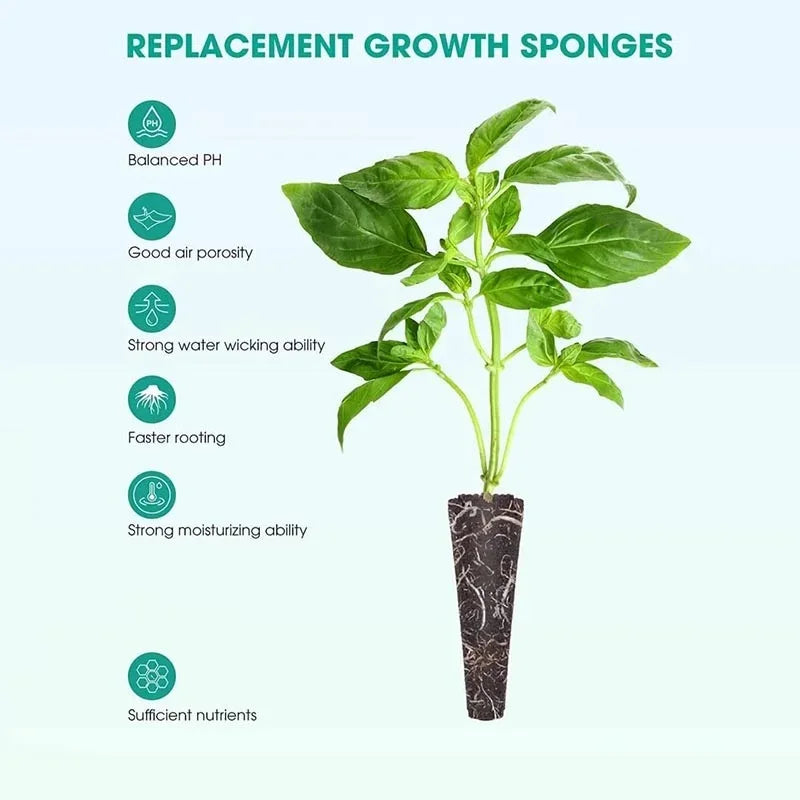 100Pcs Seed Grow Sponges Replacement Root Growth Sponges Seedling Starter Plugs Starting Seed Pod Hydroponic Garden Planting