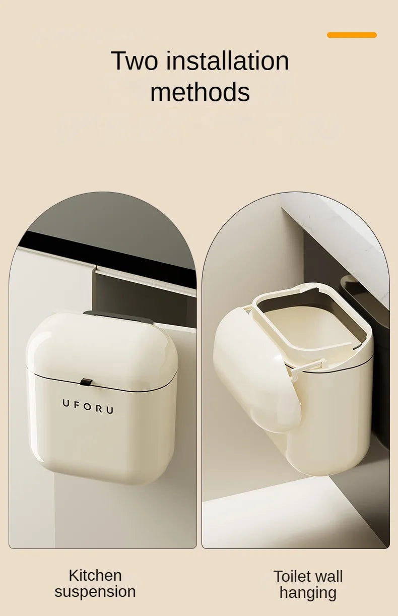 12L/9L DIY Compost Bin Kitchen for Countertop or Under Sink, Hanging Small Trash Can with Lid, Garbage Can for Cabinet Door