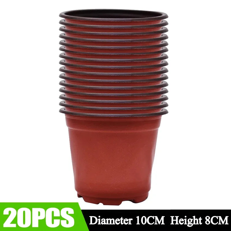 100/20x Seeding Nursery Pot Black Red Plants Nursery Pots Seedling Cups Grow Box Planters Home Garden Potted Container Wholesale