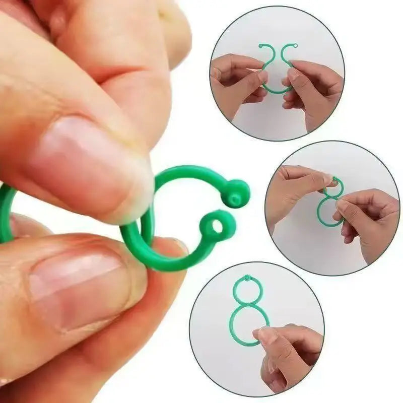 100 Pcs Plant Clips for Climbing Plants,Tomato Trellis Garden Vine Strapping Bundled Buckle Clips Plastic Trellis Plant Support