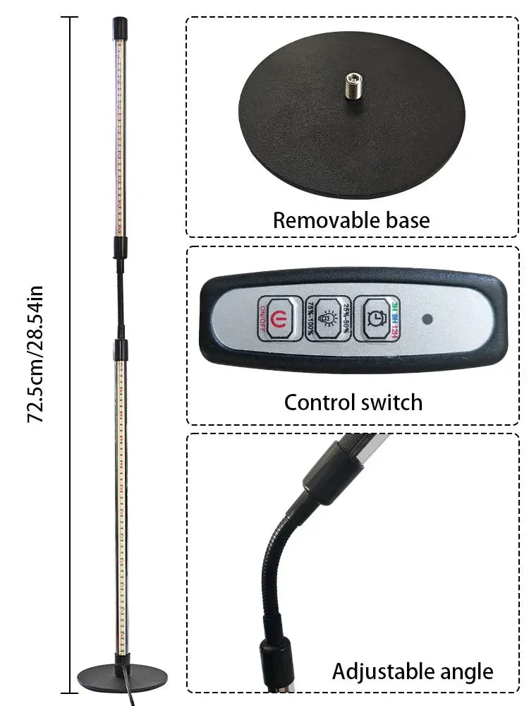 LED Grow Light for Indoor Plants, Adjustable Gooseneck Plant Lamp with Full Spectrum Beads, Strong Beam, Timer and Dimmable Mode