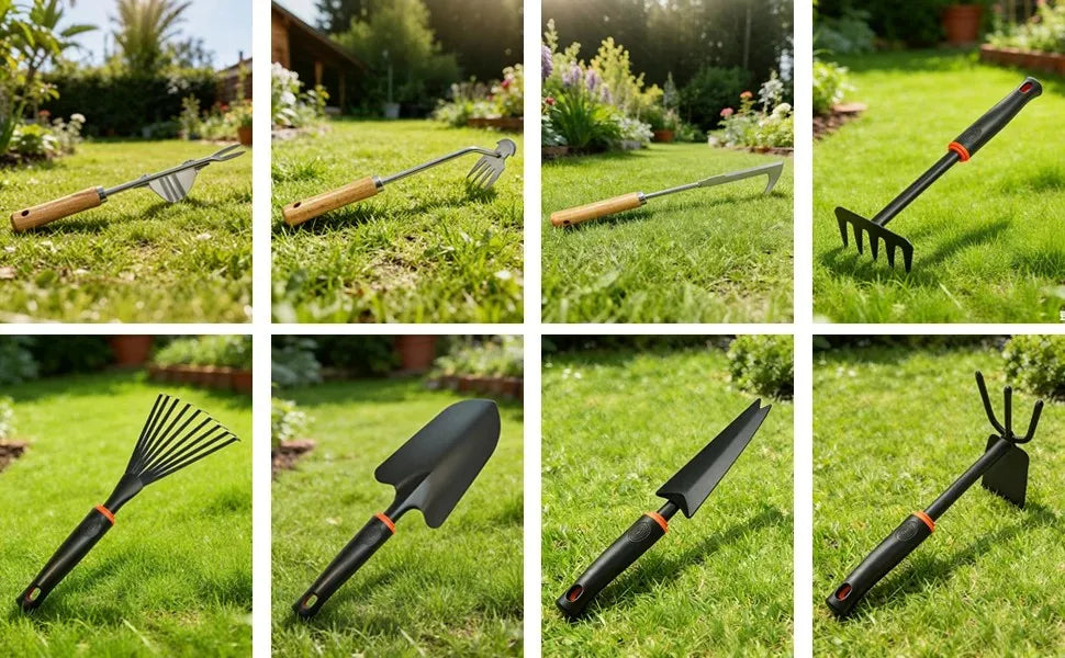 small garden weed rake multi purpose gardening weeding tool for leaves, vegetable plot, backyard and farm planting cultivation