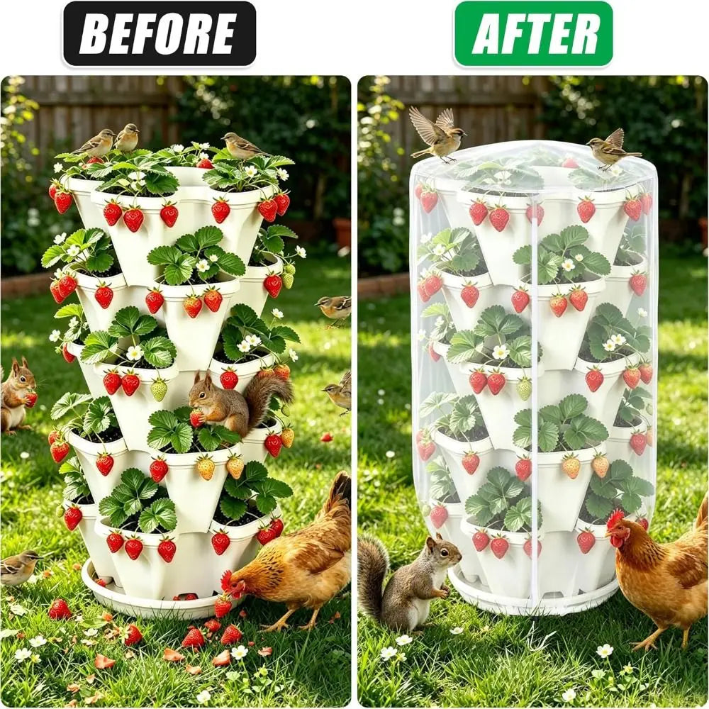 Portable with Zipper Mesh Plant Covers Reusable Protection Insect Netting Stackable Plant Protectors Greenhouse