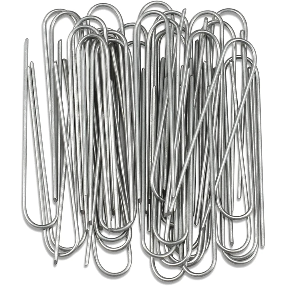 U-Type Garden Staples, Zinc-Coated Steel Landscape Pins