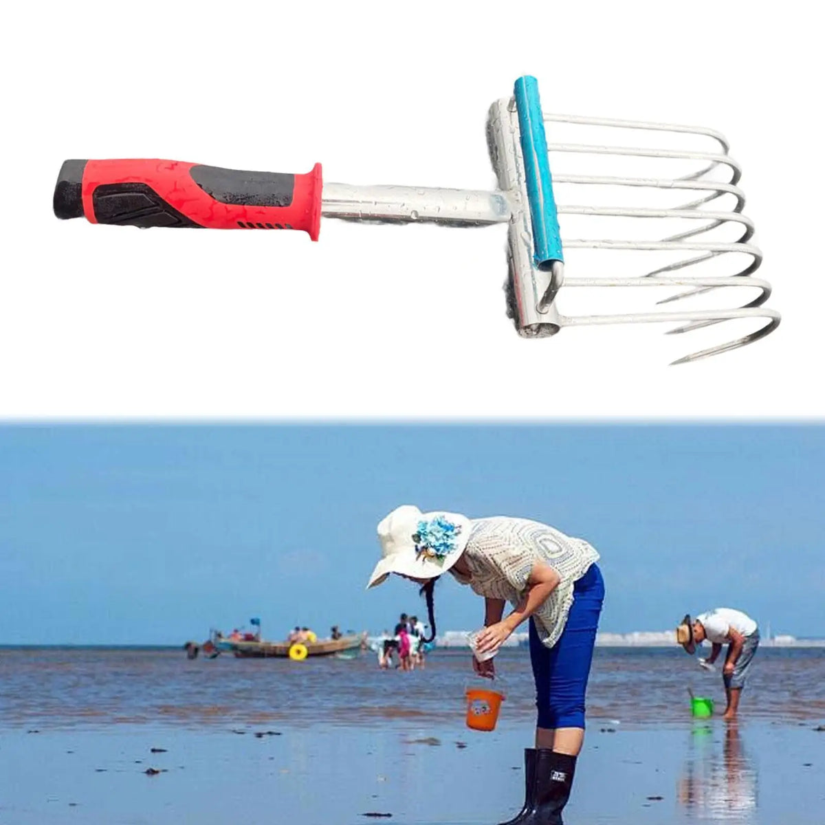 Hand Rake Weeding Versatile Handheld Gardening Tool for Lawn Beach Backyard