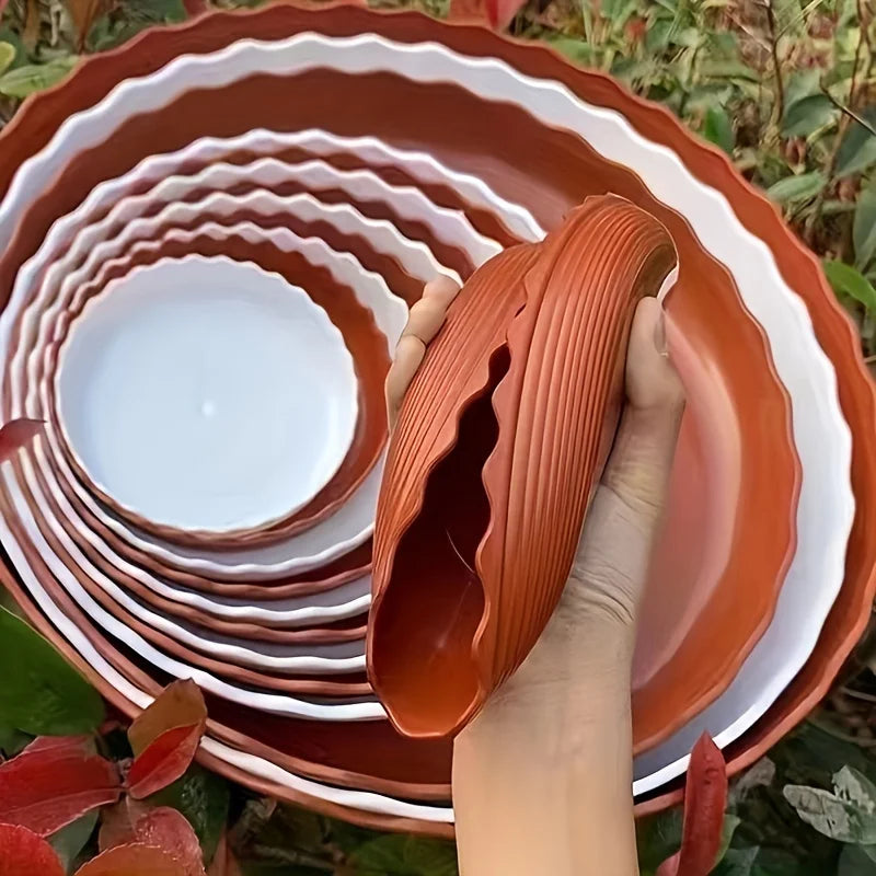 5pcs, Thickened Plastic Planter Tray - Mobile Base With Drain Tray For Planter Pots.