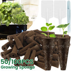 100Pcs Seed Grow Sponges Replacement Root Growth Sponges Seedling Starter Plugs Starting Seed Pod Hydroponic Garden Planting