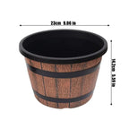 Imitation Wood Flower Pot Plastic Barrel Planter Retro Wooden Barrel Planters Garden Pots for Soil Planting Flowers Bonsai Pots