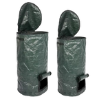Garden Composter Eco-Friendly Bio Fermentation Bag with Zipper and Double Handles Collapsible Compost Bin for Dispose of Kitchen