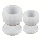 1set Diamond Shaped Silicone Planter Mold DIY Flower Pots and Saucers Cement Clay Mold Storage Box Resin Mold Plaster Craft