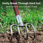 4 Claws Garden Hand Rake Durable Garden Cultivator Fork Head Soil Digging Rake Head Weeding Harvesting Landscaping Tool