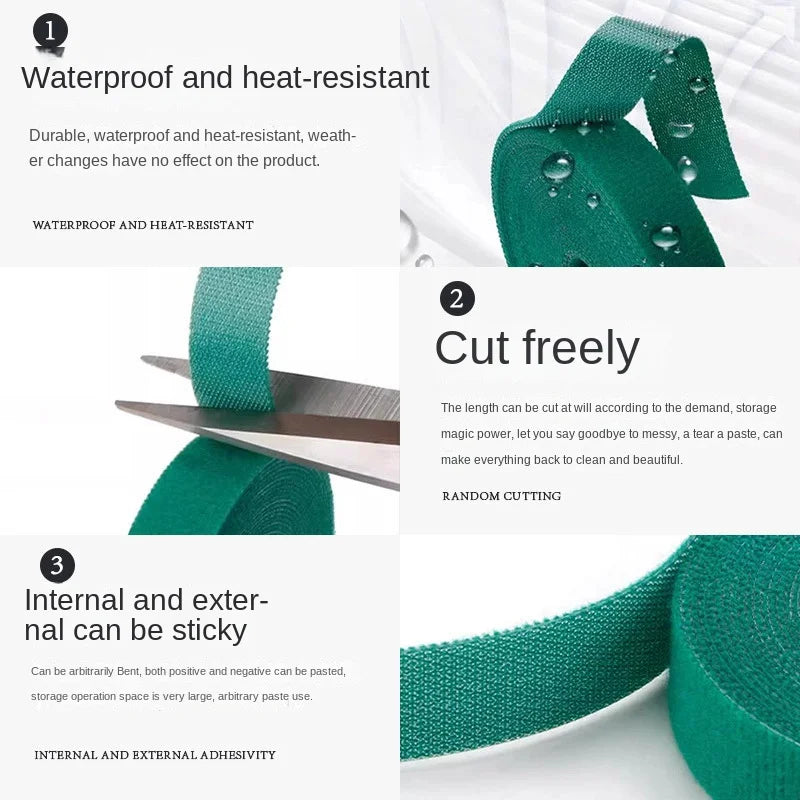 10m Reusable Nylon Plant Ties Green Garden Plant Bandage Cable Ties Self Adhesive Plant Fastener Tape for Plants Garden Home