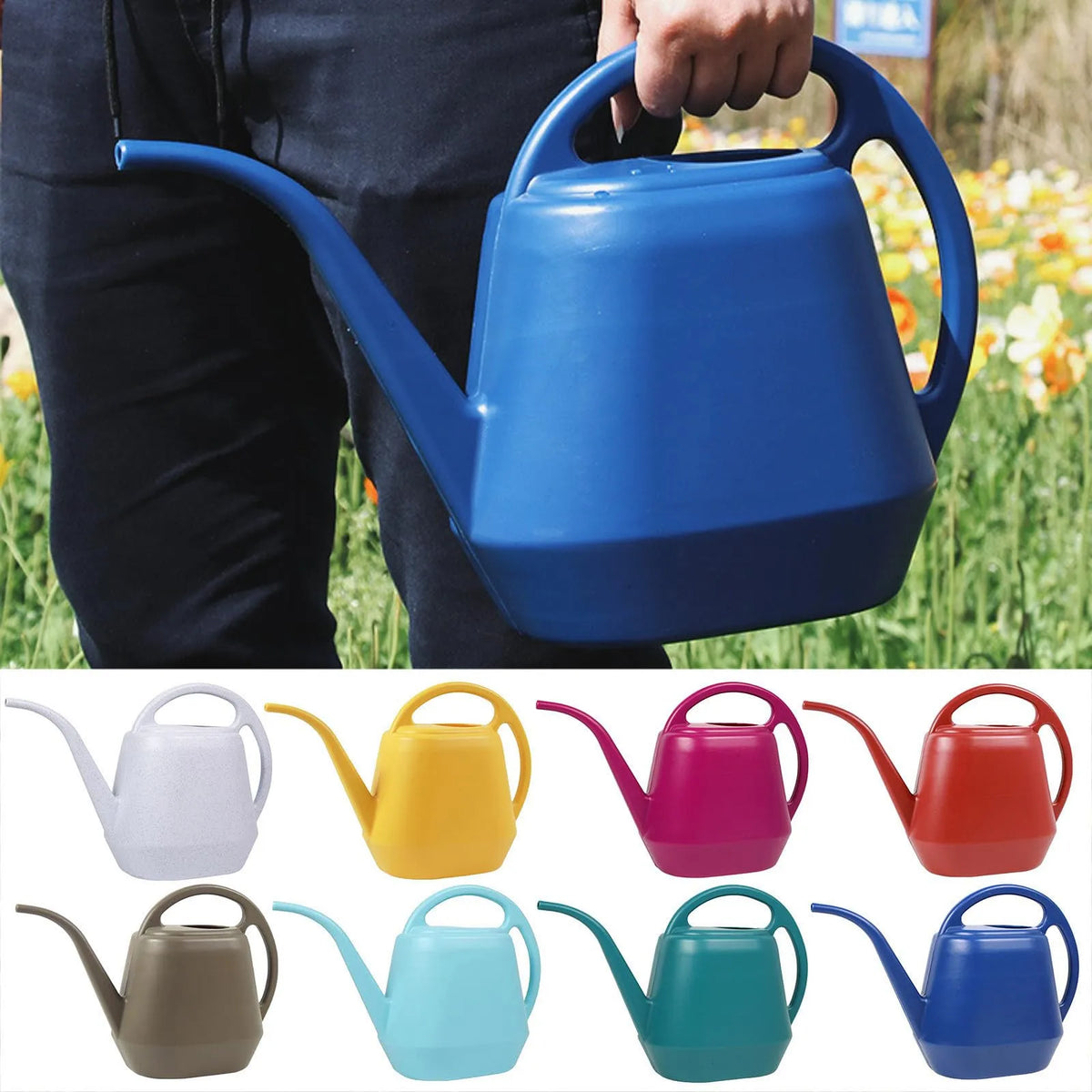 Home Garden 4L Watering Can Long Mouth Large Capacity Plant Sprinkler Garden Tool Lightweight Watering Pot