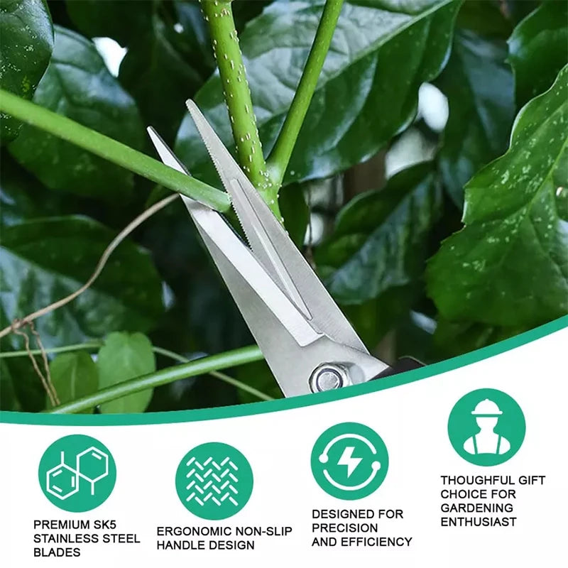 Complete Gardening Kit with 5 Essential Tools; Pruning Shears, Foldable Sawi Scissors, Plant Cutter
