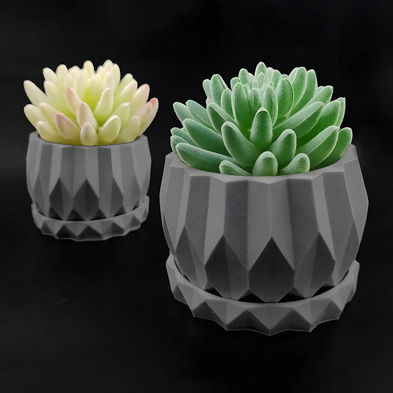1set Diamond Shaped Silicone Planter Mold DIY Flower Pots and Saucers Cement Clay Mold Storage Box Resin Mold Plaster Craft