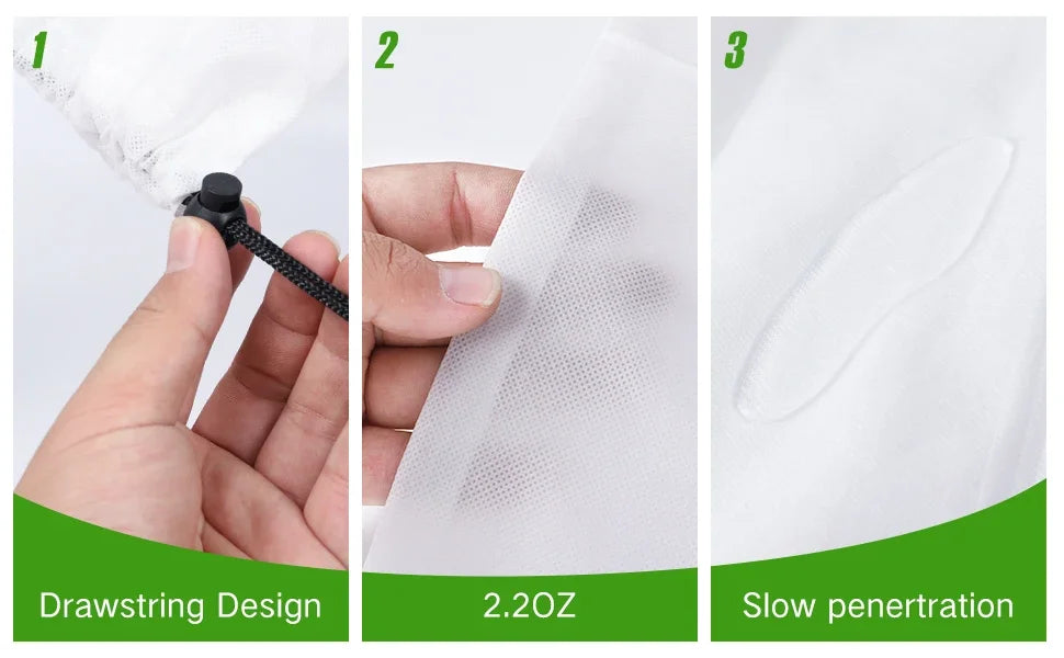 Winter Plant Cold-proof Cover Plant Protection and Warmth Covers Drawstring Zipper Fixed Non-woven Fabric Casing Outdoors Garden