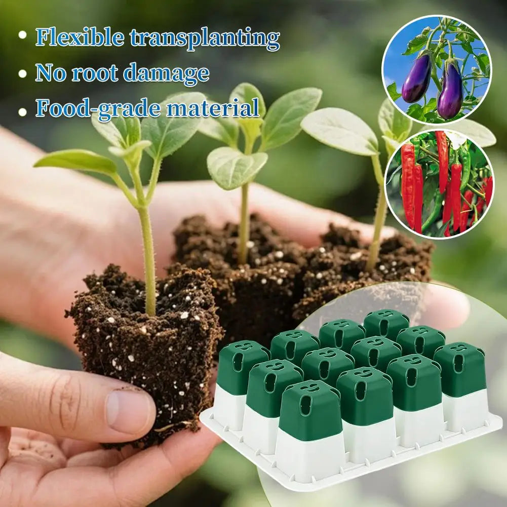 Reusable Seed Starter Trays Kit Silicone Seedling Trays For Plant Seeds Germination Tray Indoor Gardening Seedling Starter Pot