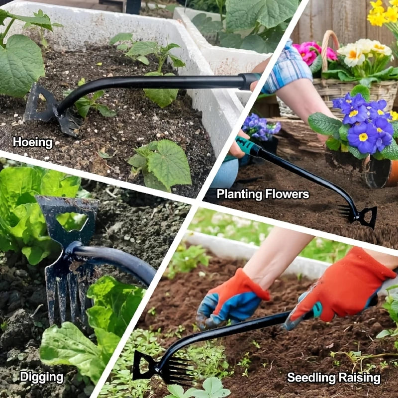 Gardening weeding rake, manual tillage and soil loosening tool, vegetable planting farm, gardening manual tool