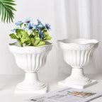 1pcs Large Outdoor Planter Roman Column Flower Pot Planting Pots Balcony Household White Plastic Porch Decor Flowerpot