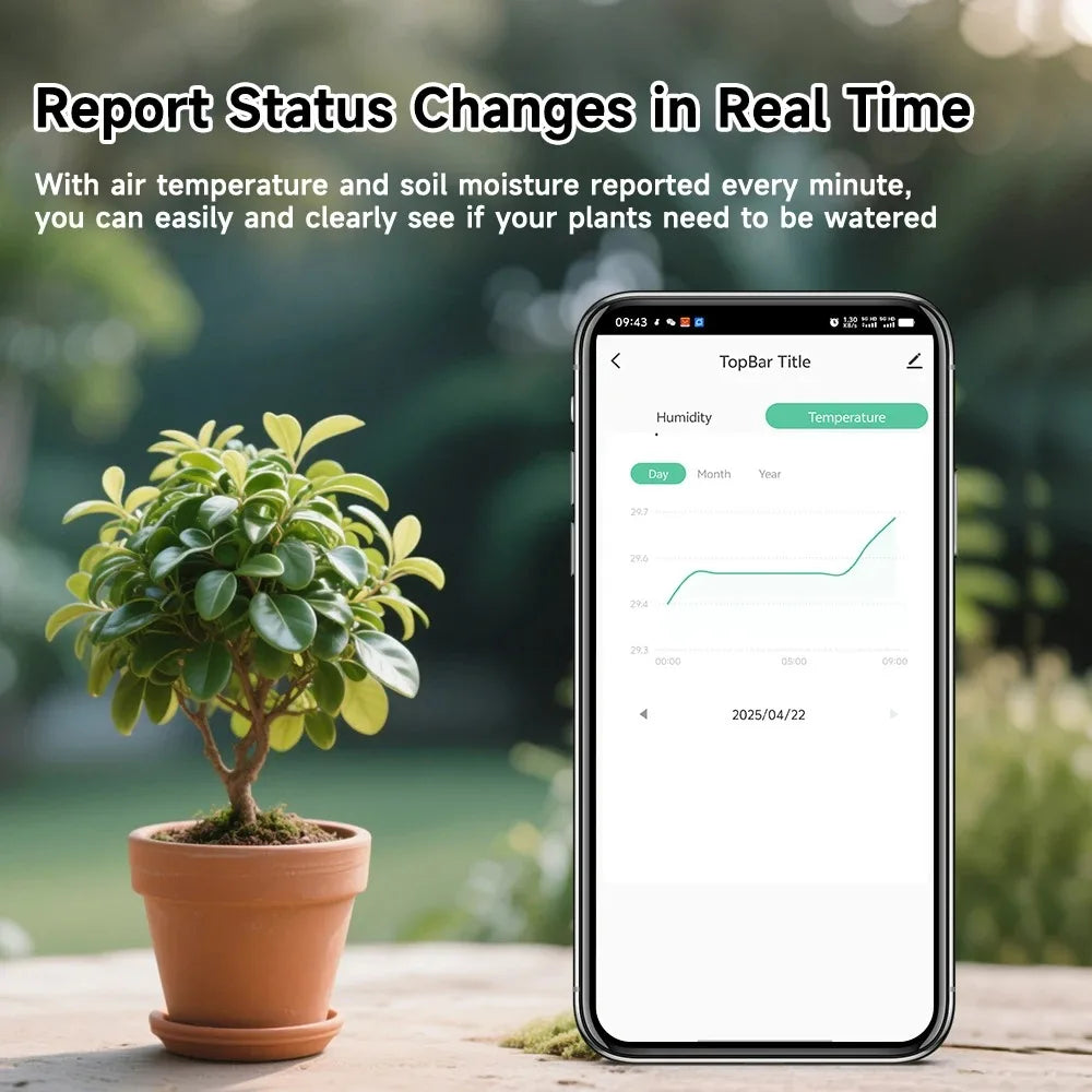 Tuya Smart Soil Tester BT Soil Moisture Detector Garden Temperature and Humidity Thermometer Real-time Remote Monitor
