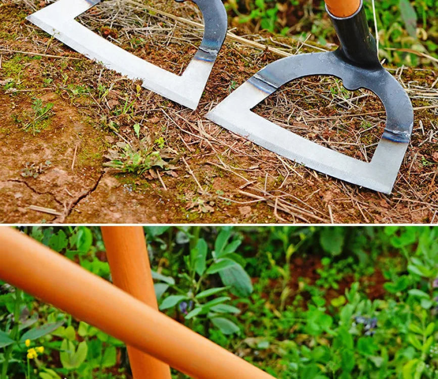14-26CM Weeding Hoe Handheld Hollow Hoe Thickened Manganese Steel Agricultural Weeding Hoe for Planting Vegetable Garde