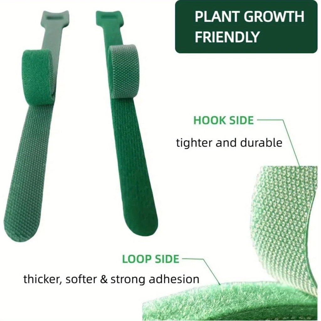 50/100pcs Reusable Adjustable Non-Slip Nylon Plant Ties with Hook and Loop Fasteners, Ideal for Gardening Applications