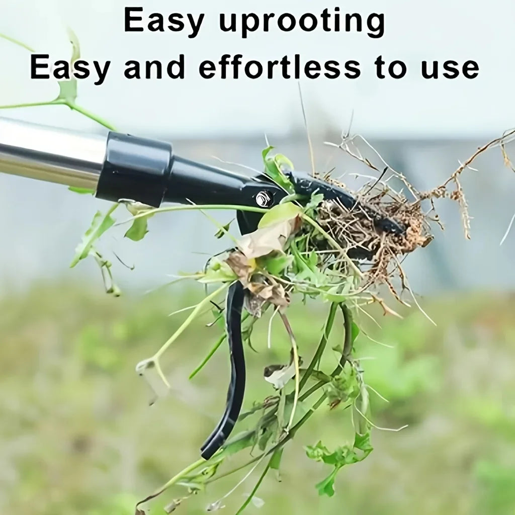 Heavy-Duty Stand Up Weed Puller Tool,4-Claw Upright Weeder with Adjustable Height, Portable Tool for Lawn,Durable,Lightweight