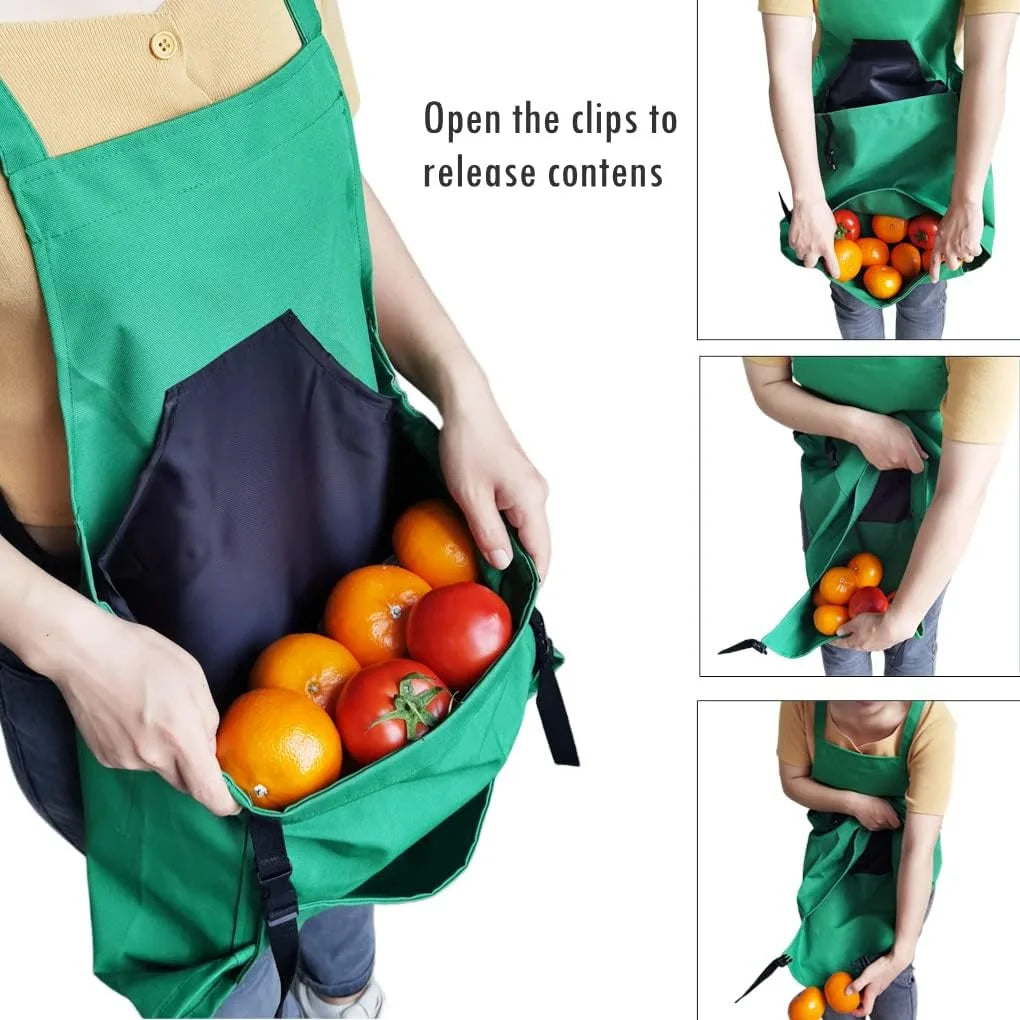 Gardening Tool Quick Release Harvesting Apron Waterproof Oxford Cloth Large-capacity Harvesting Bag For Vegetable Garden