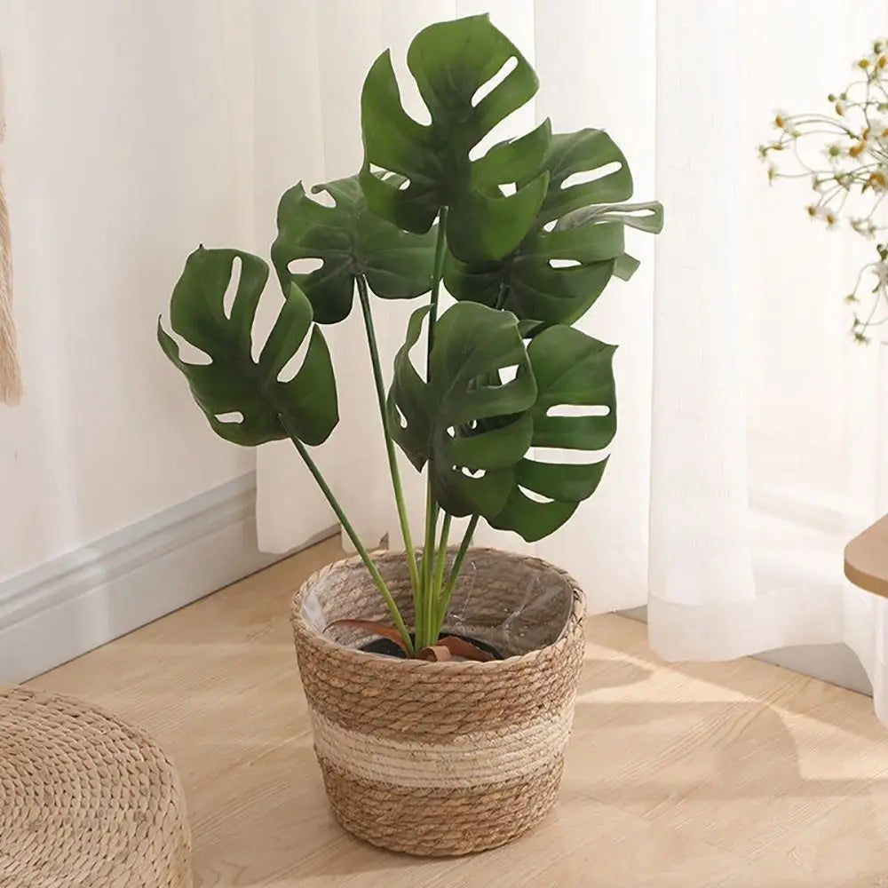 1Pcs Mini/S/M/L Grass Woven Flowerpot For Garden Terraces Small Plant Flower Basket Seedling Containers Planter Basket