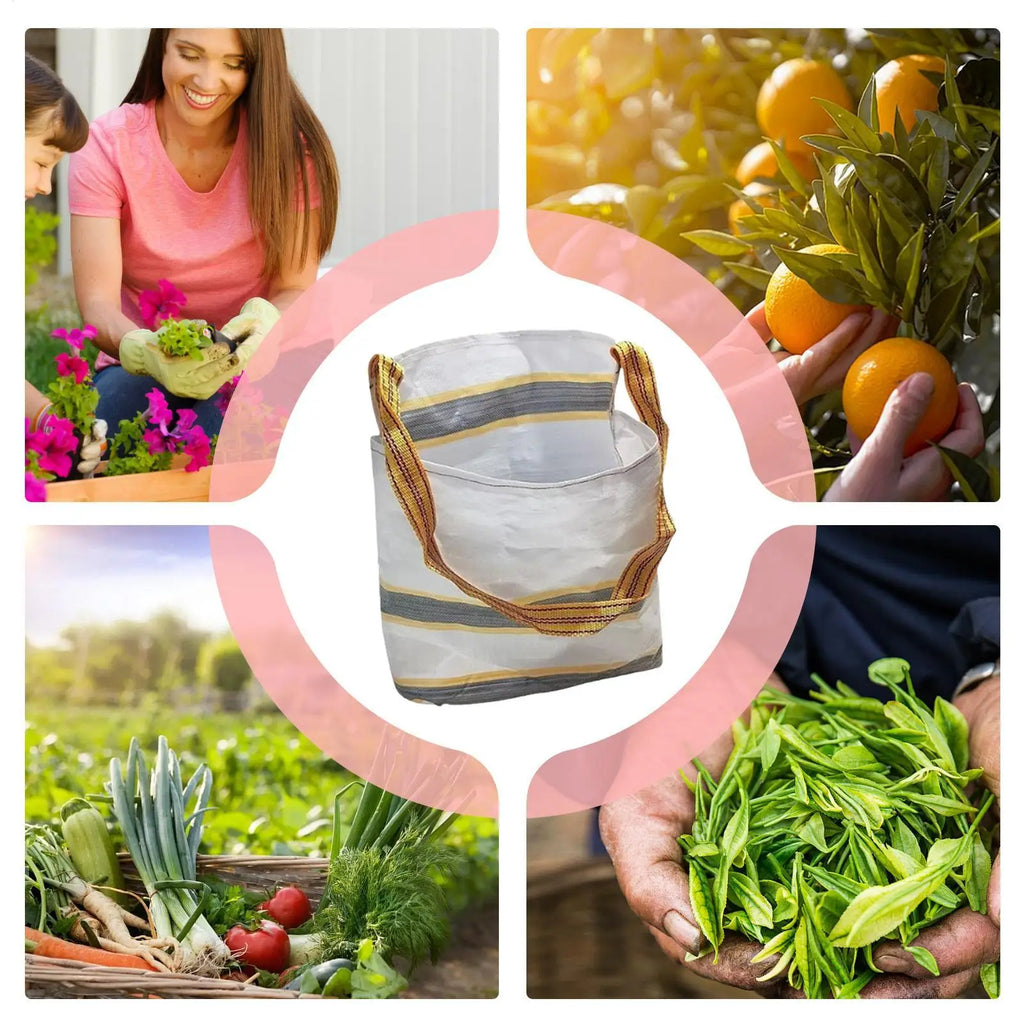 Fruit Picking Bag 55x55cm Harvesting Apron Waterproof Vegetable Foraging Bag with Shoulder Strap Portable Pouch for Farm Garden