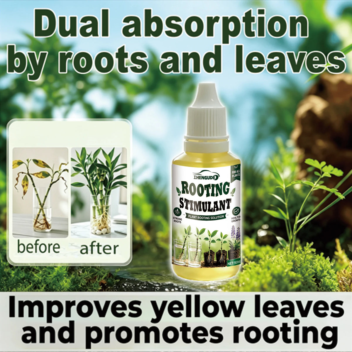 Plant Rooting Promoter Germination Kit｜Nourishes Seedlings and Strengthens Roots, Promotes Plant Germination, Improves Yellowing of Leaves, Accelerates Rapid Rooting, Enhances Root Vitality, Reduces Transplant Stress, Suita