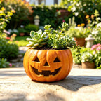 12x7cm Pumpkin Flower Pot Resin Planter Halloween Succulent Plant Pots Garden Balcony Outdoor Decoration Sculpture